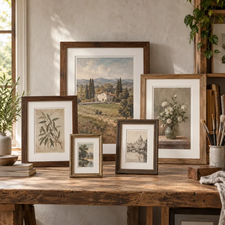 Bộ Khung Gallery Vintage Gỗ Tự Nhiên Phối Kích Thước