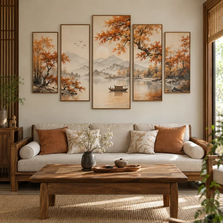 Tranh bộ 5 Thu Phong Laminate Chống Ẩm