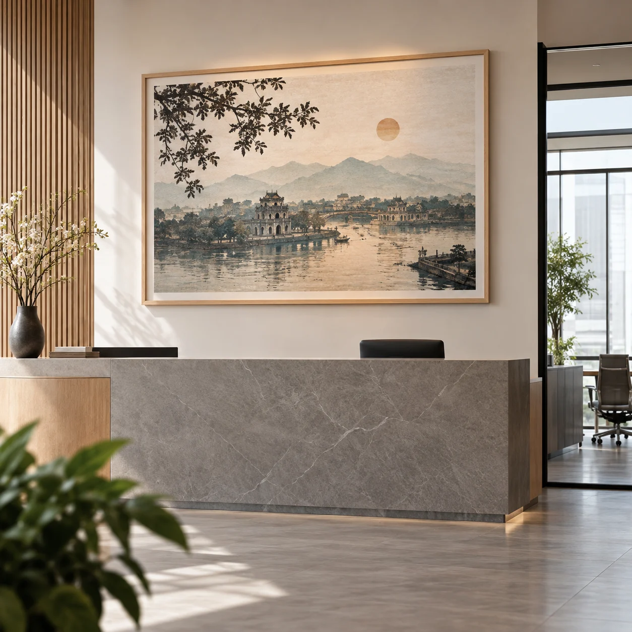 Tranh poster Trường An In Fine Art Viền Gỗ Sáng