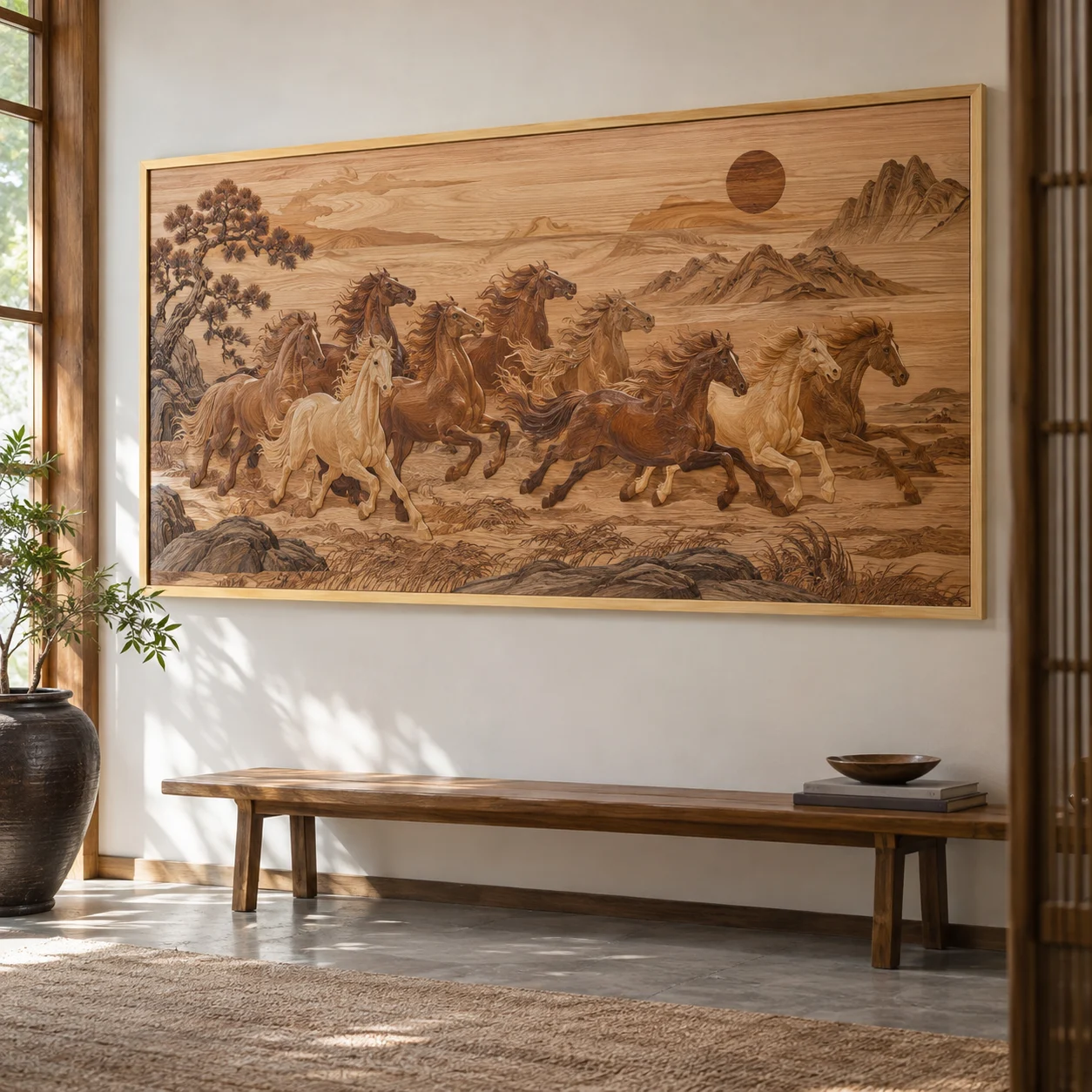 Tranh Mỹ Kim Sa In Fine Art Viền Gỗ Sáng