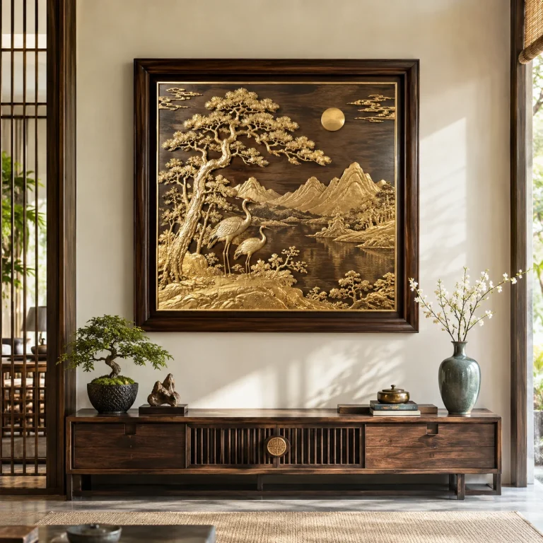 Tranh mã đáo thành công Vân Gỗ In Fine Art Viền Gỗ Sáng