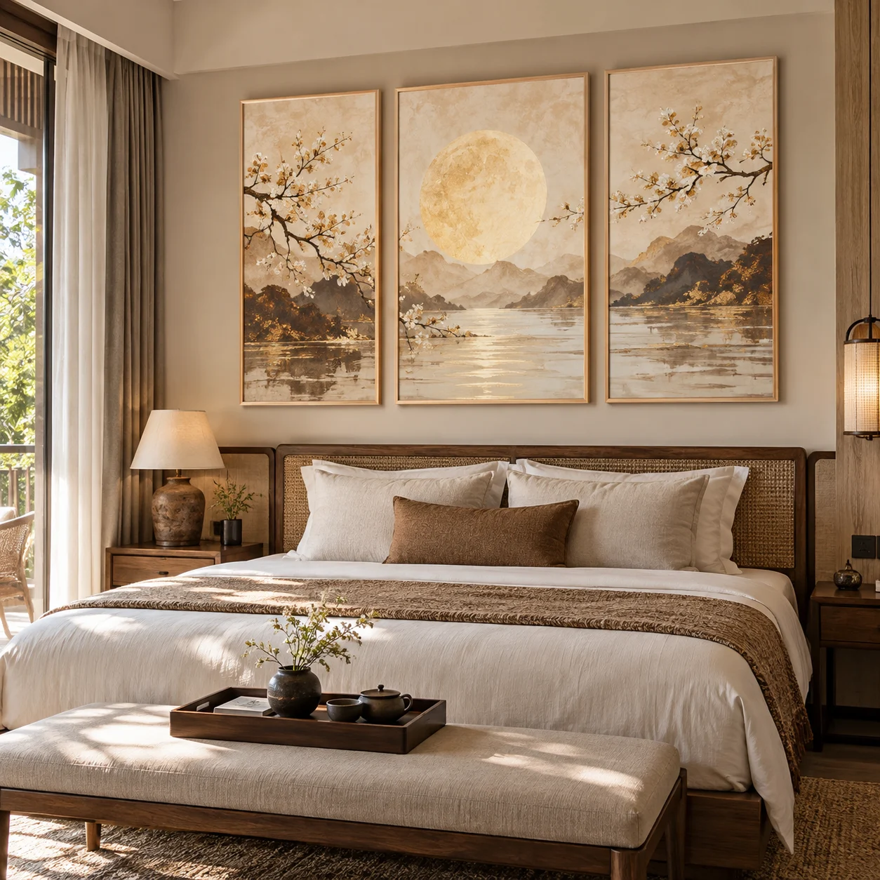 Tranh cho người mệnh Thổ Nguyệt Cát In Fine Art Viền Gỗ Sáng