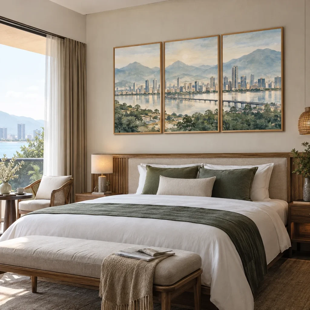 Tranh Bất động sản Thanh Nhã Canvas Phủ Mờ Khung Sồi