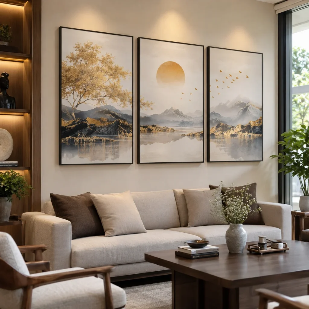 Khung ảnh bộ Thịnh Vượng Nhôm Tĩnh Điện Viền Mảnh