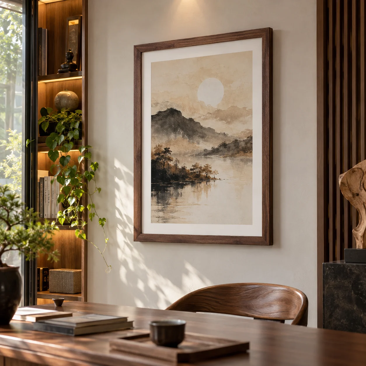 Khung A3 (30x42cm) Vân Gỗ Gỗ Óc Chó Phủ Dầu Lau