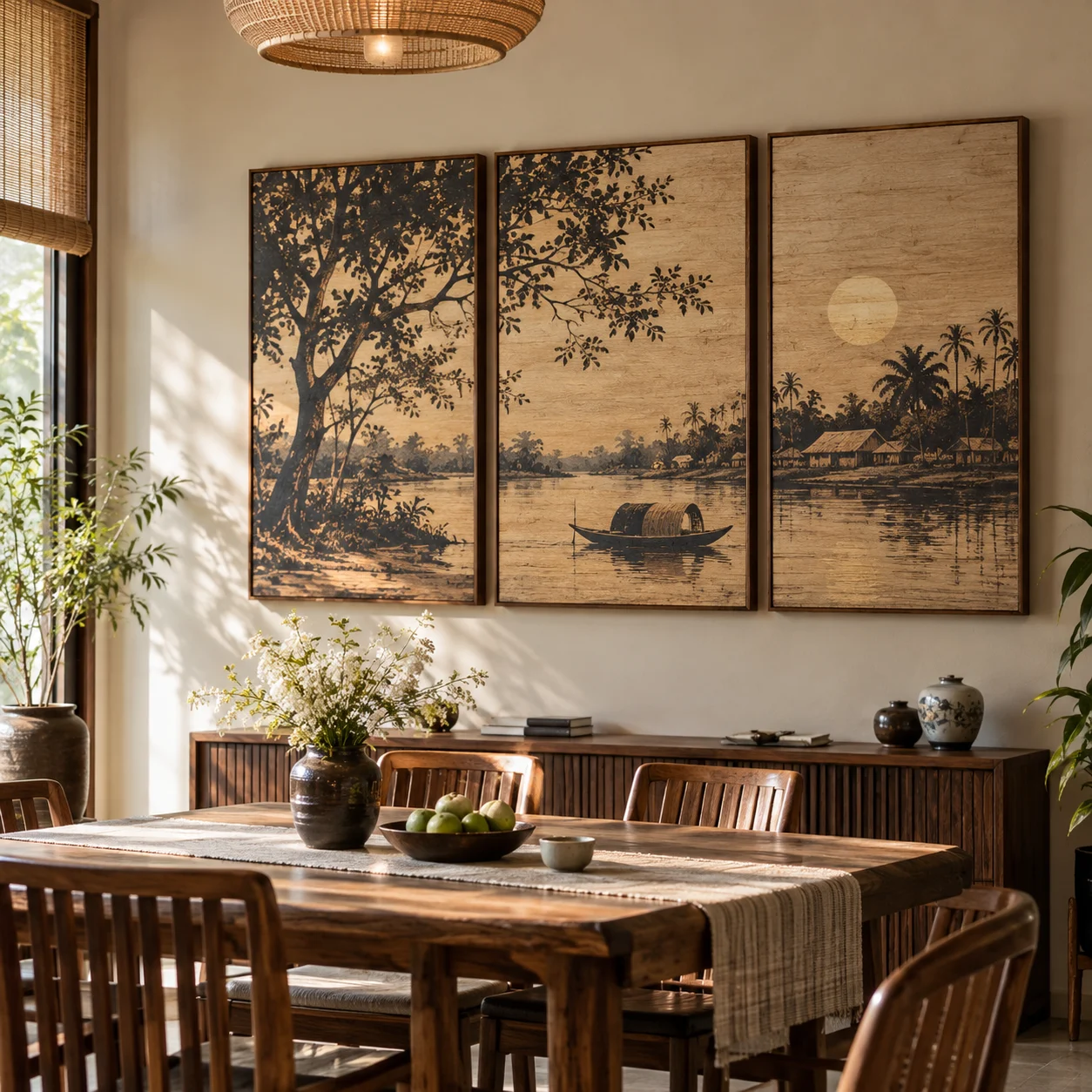 In tranh gỗ laminate Hoài Niệm Gói Bền Màu Chống Ẩm