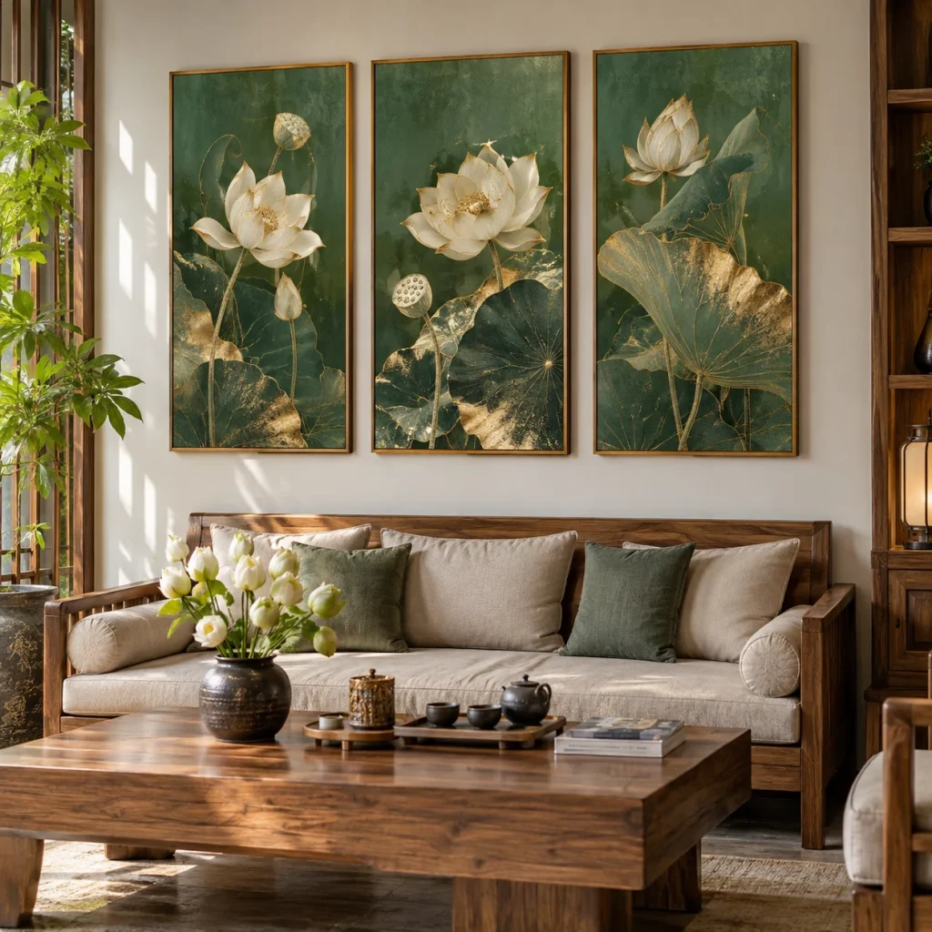 Tranh hoa lá Kim Sa Laminate Chống Ẩm