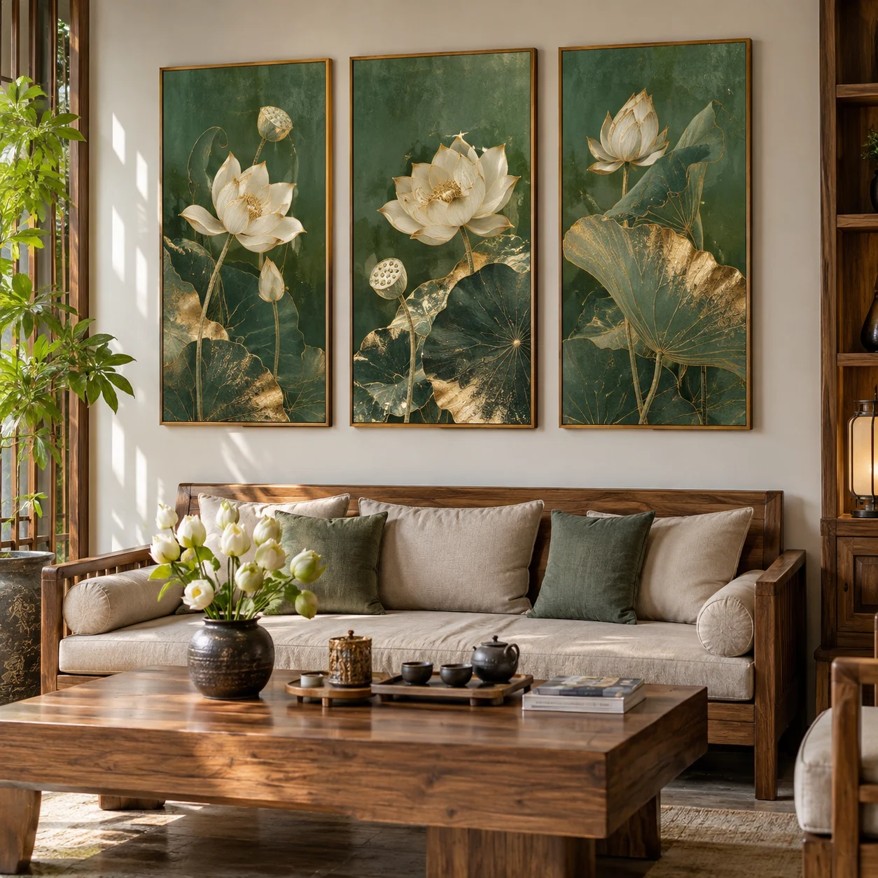 Tranh hoa lá Kim Sa Laminate Chống Ẩm