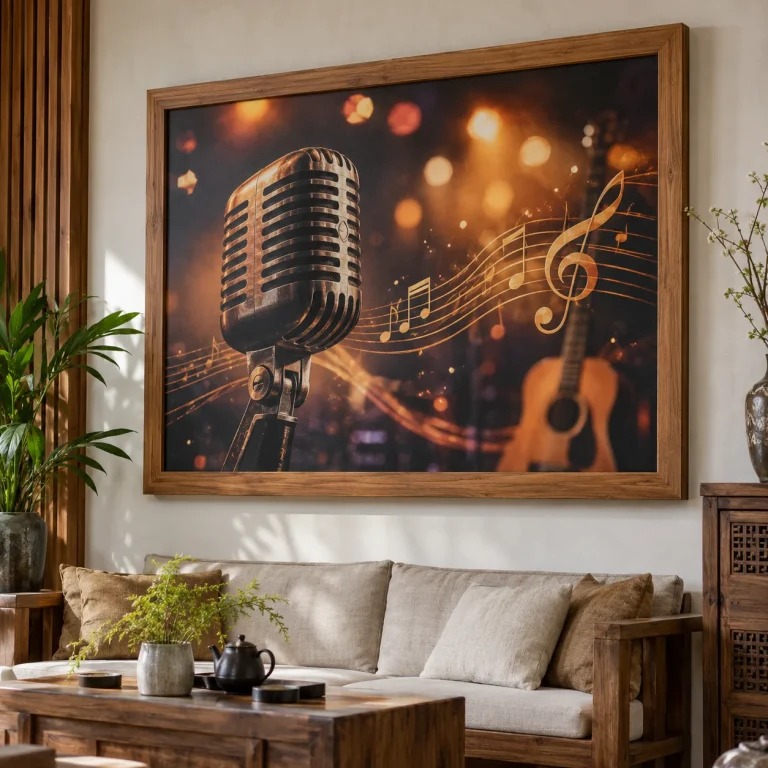Tranh Karaoke Hải Vân Bề Mặt Lì Khung Gỗ Tự Nhiên