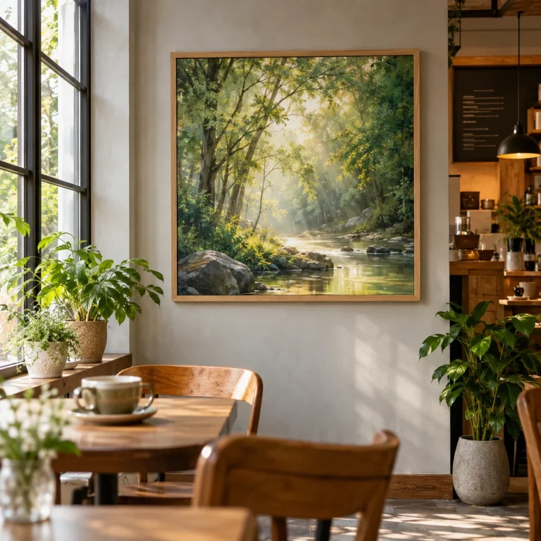 Tranh cho người mệnh Mộc Hòa Quang Canvas Phủ Mờ Khung Sồi