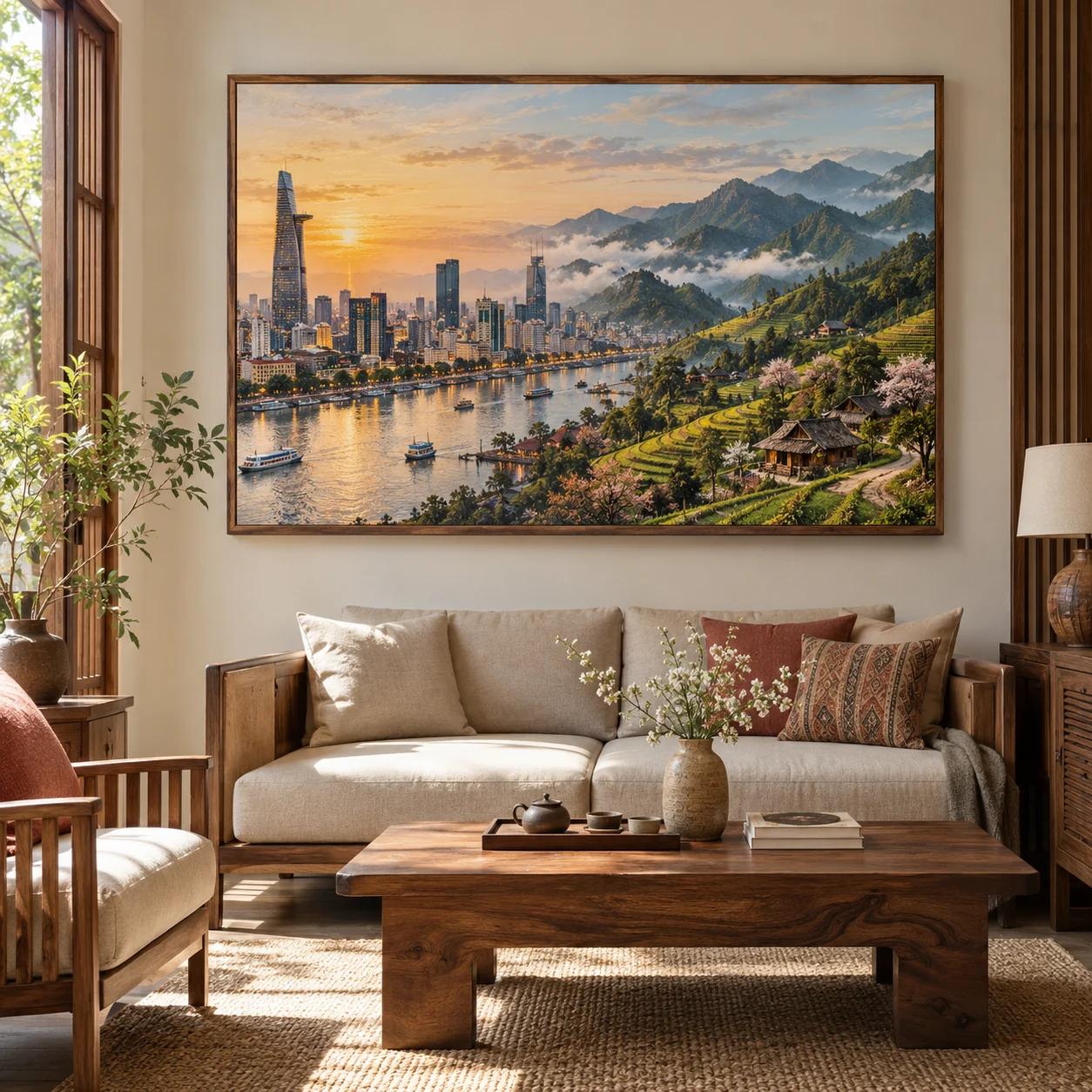 Tranh Nhịp Sống Sài Gòn Và Sắc Núi Tây Bắc